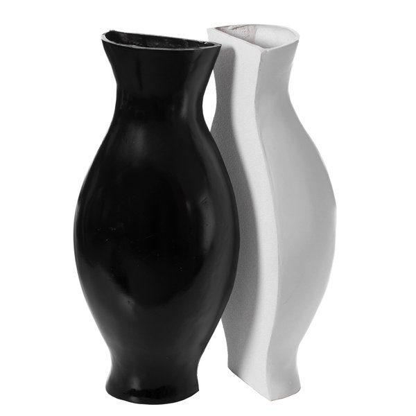 Uniquewise Decorative Split Vase Duo Floor Vase - Set of Black and White QI003999.2